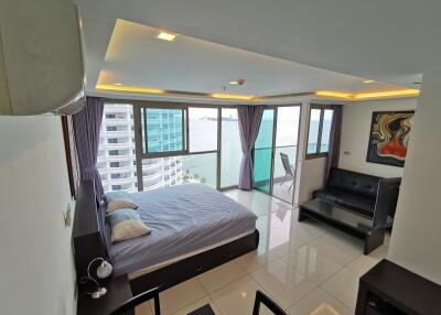 Modern bedroom with a sea view