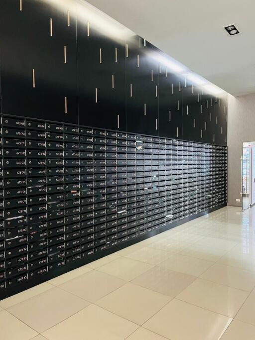 Mailboxes in the building lobby