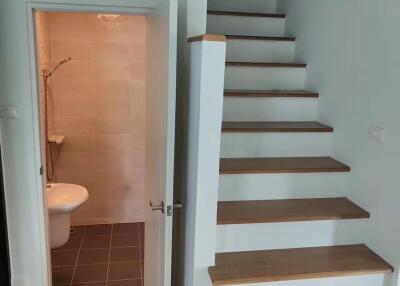 Staircase with bathroom