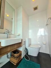 Modern bathroom with sink and toilet