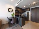 Modern kitchen with dining area