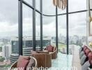 Luxury high-rise living room with city view