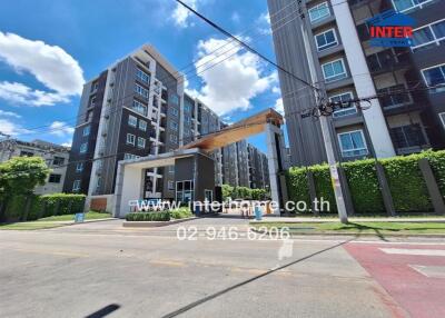 Main entrance and exterior view of the apartment complex