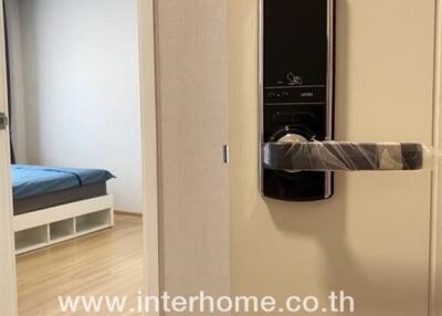 Bedroom with digital lock door