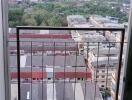 Balcony with railing and city view