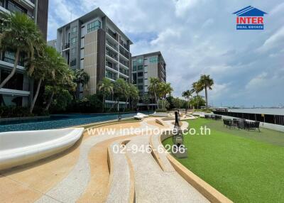 Outdoor area with pool and seating