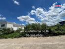 Vacant land with clear blue sky