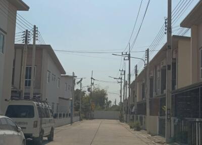 Street view of residential buildings