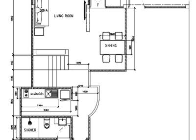 Architectural floor plan showing layout of a residential property.