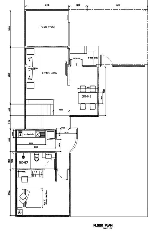 Architectural floor plan showing layout of a residential property.