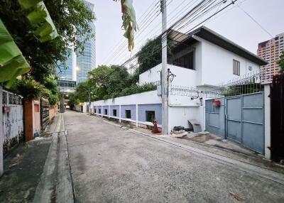 Outside view of a property with a street