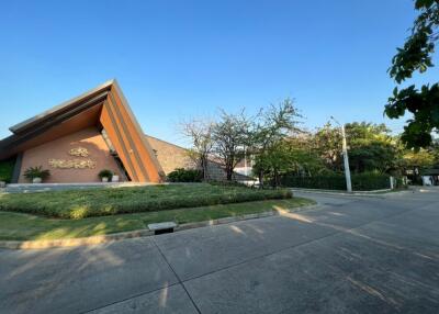 Modern building exterior with landscaped surroundings