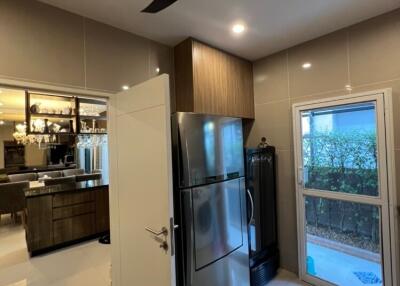 Modern kitchen with stainless steel appliances