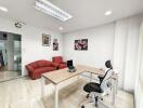 Office space with modern furniture and decoration