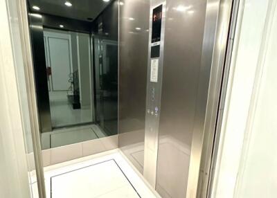 Modern elevator in a building