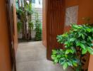 Indoor hallway with plants and greenery