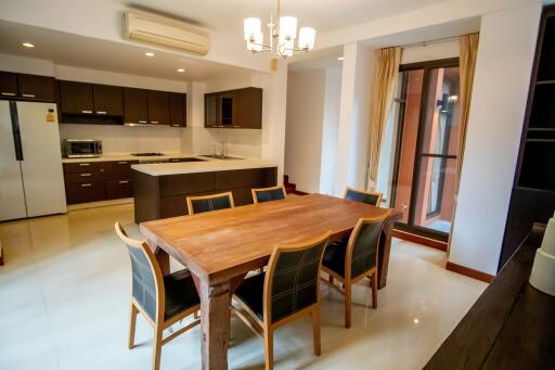 Modern kitchen and dining area