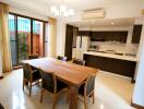 Modern kitchen with dining area