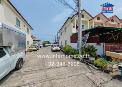 Street view of residential buildings