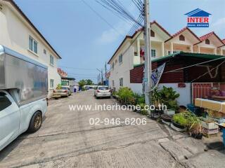 Street view of residential buildings