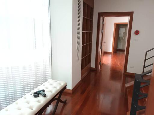 Modern hallway with wooden floors