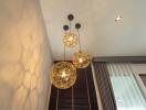 Modern pendant light fixtures in a stylish living room