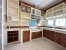 Spacious kitchen with ample storage and countertop space