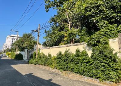 Exterior view of residential street with greenery