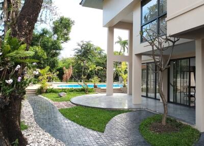 Modern house with garden and swimming pool