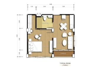 Floor plan layout of a typical room