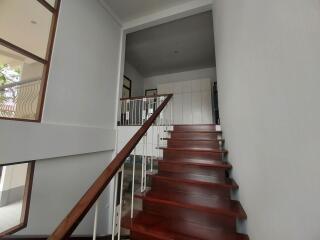 Interior view of a staircase in a modern building