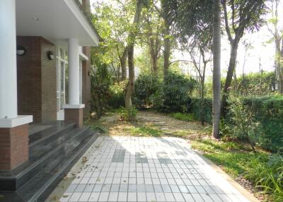 Outdoor view with patio and garden