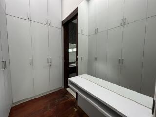 Spacious walk-in closet with ample storage