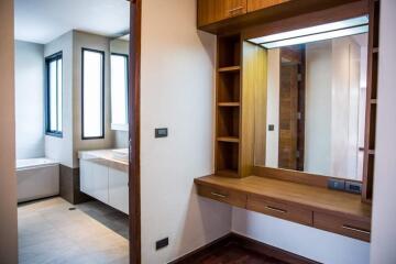 Modern bathroom with vanity area