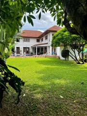 Exterior view of a house with lawn