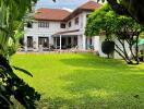 Exterior view of a house with lawn