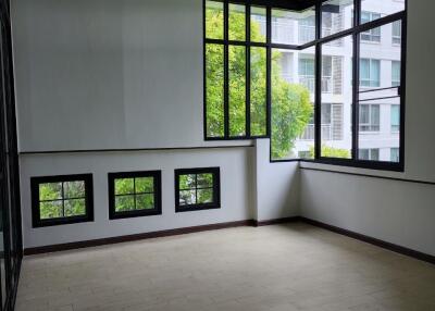 Bright living room with large windows