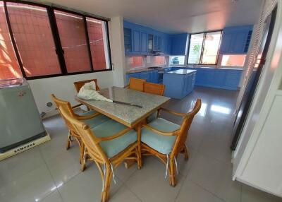 Spacious kitchen with dining area