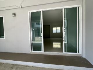 Sliding glass doors leading to main living area