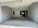 Covered entryway and glass doors