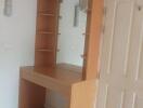 Bedroom dressing table with shelves