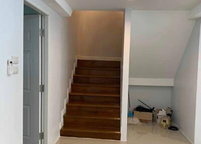 Staircase leading to upper floor in a modern house