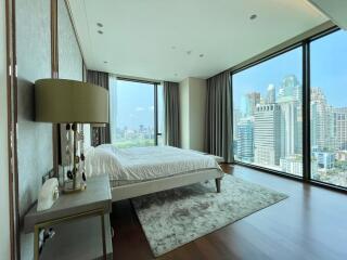 Modern bedroom with city view