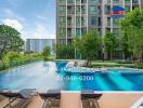 Apartment complex swimming pool area