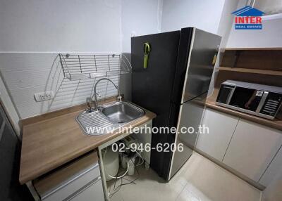 Modern kitchen with appliances and storage space