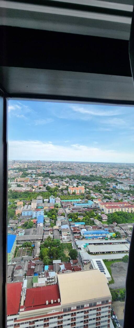 Aerial view from a high-rise building window