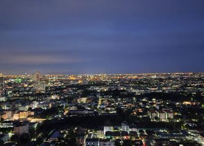 Nighttime cityscape view