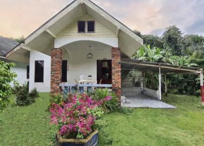 Front view of a house with garden