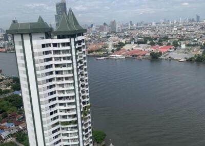 High-rise building with waterfront view