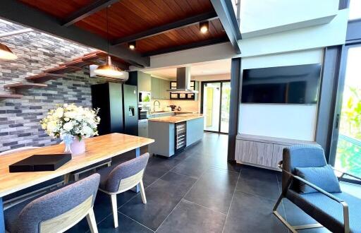 Modern open-concept kitchen and living area